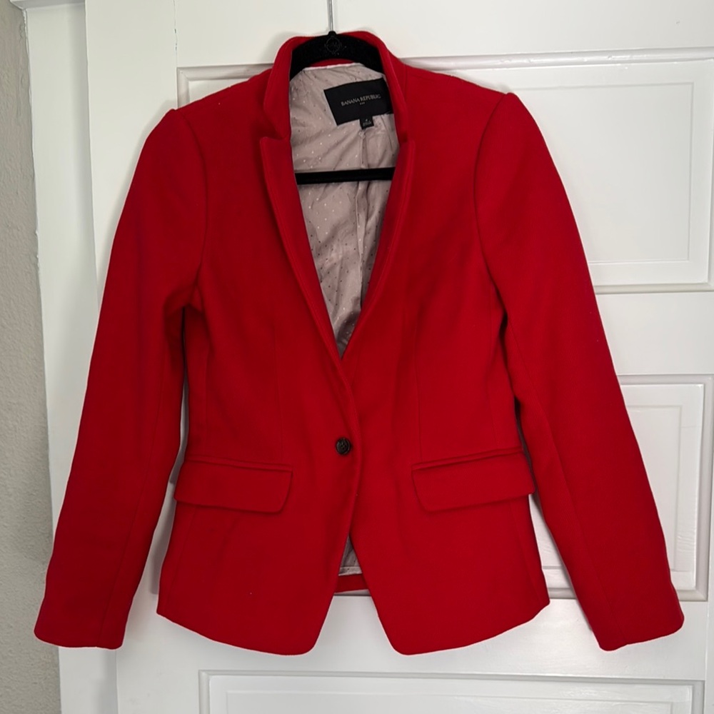 Banana Republic Red Blazer Professional Tailored
